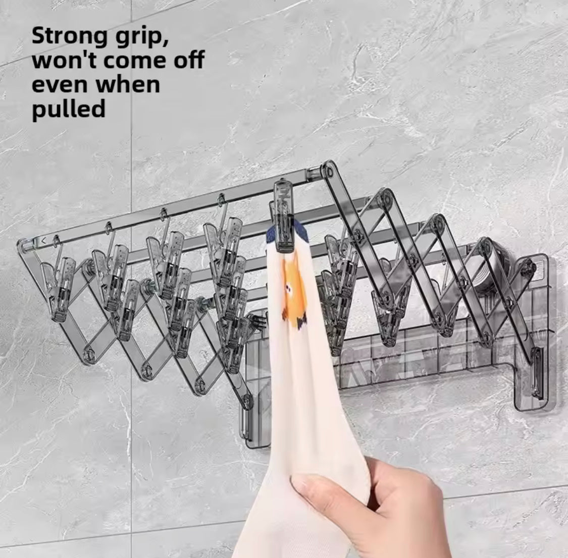Expandable Wall Drying Hanger, Telescopic Wall Mounted Hanger, Adjustable Indoor Clothes Drying Rack, Multi Arm Suction Cup Drying Rack