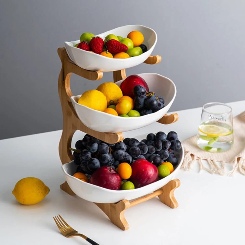 Multi Layer European Style Fruit Tray, Creative Colorful Glass Plate, Home Ocean Shell Fruit Plate