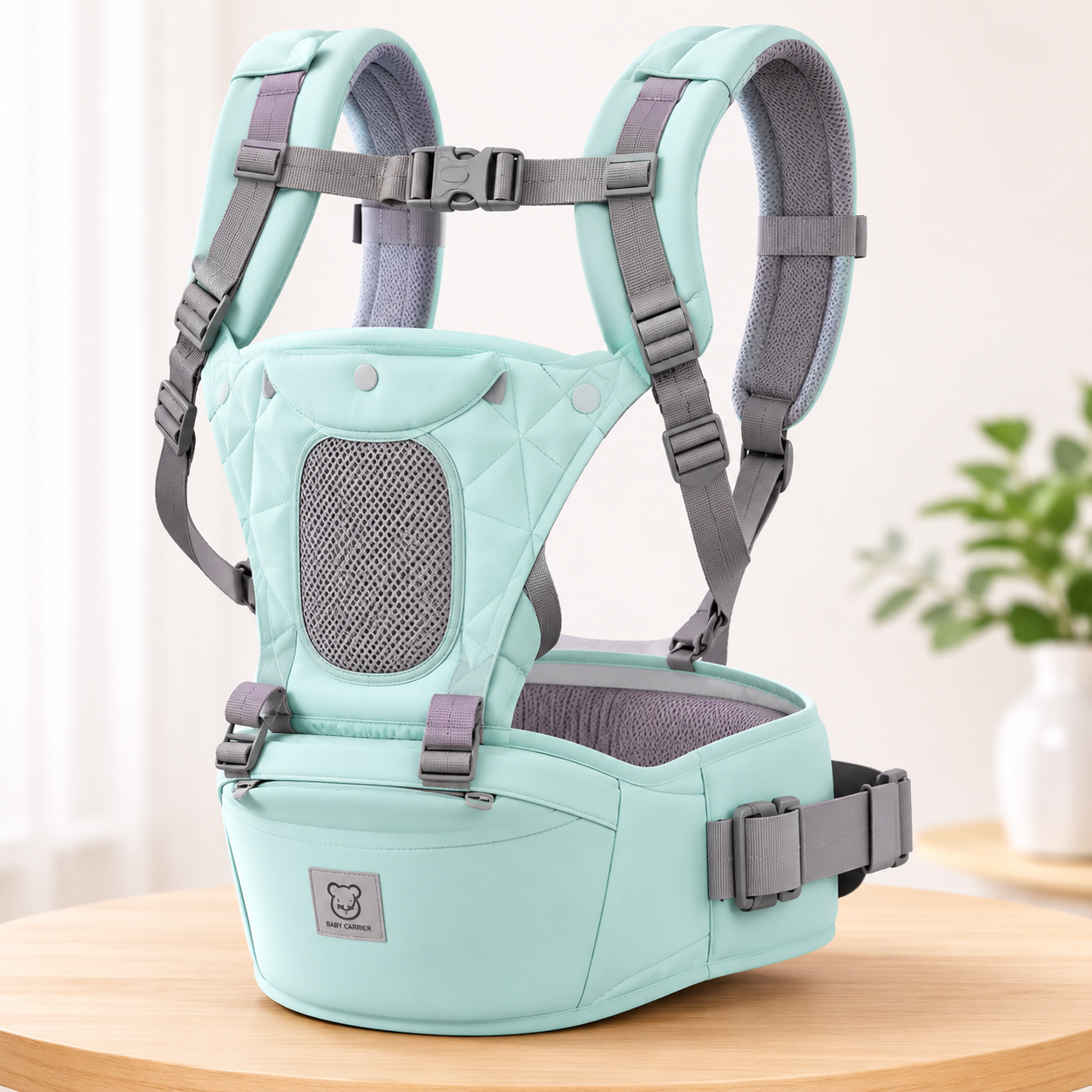 4 In 1 Baby Carrier with Hip Seat, Ergonomic Baby Hip Seat Carrier with Waist Support, Lightweight Baby Hip Seat Carrier with Padded Shoulder Straps