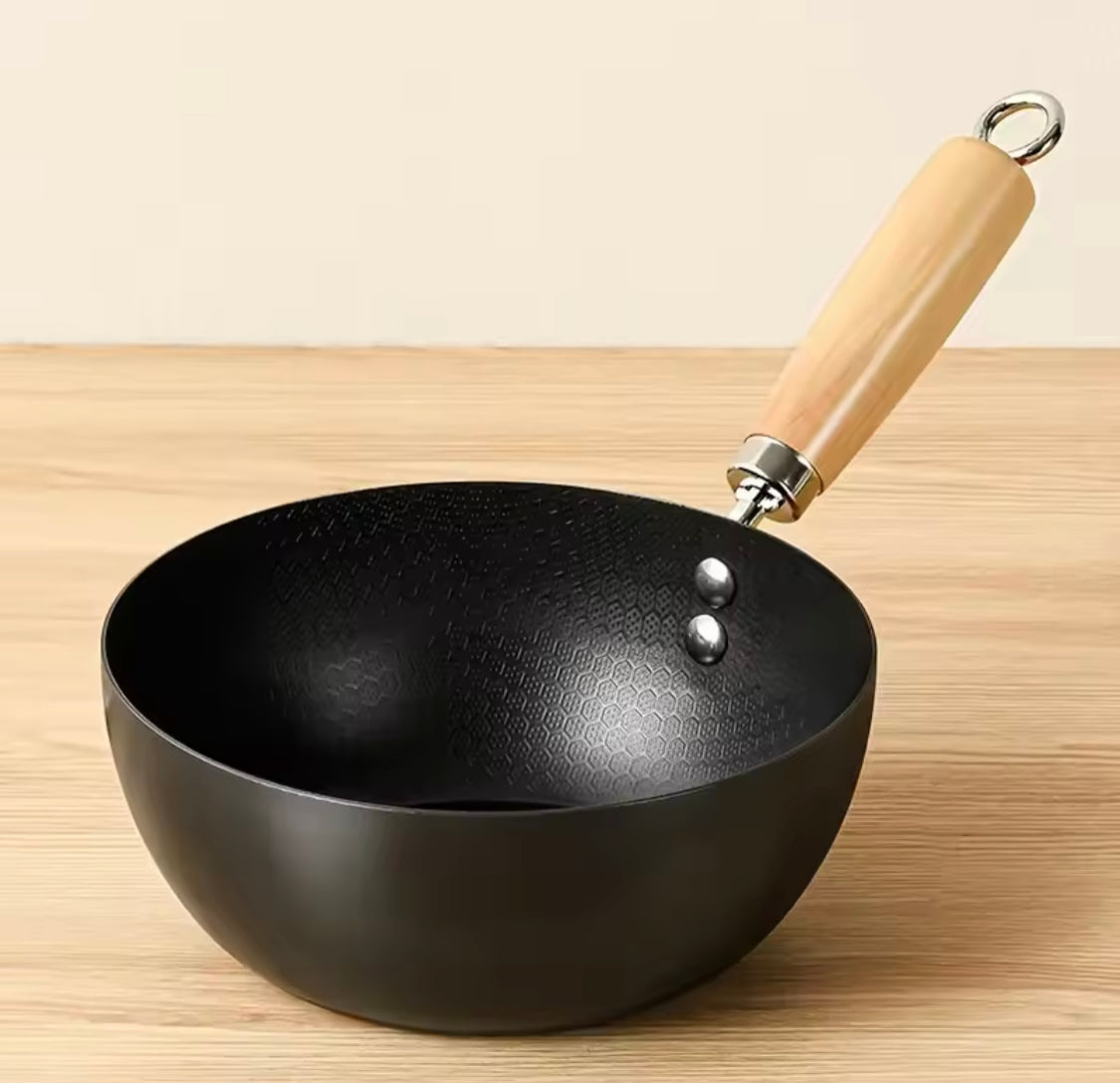 Non Stick Iron Frying Pan With Handle, Easy to Clean Cooking Pot, Kitchen Cookware Gadget