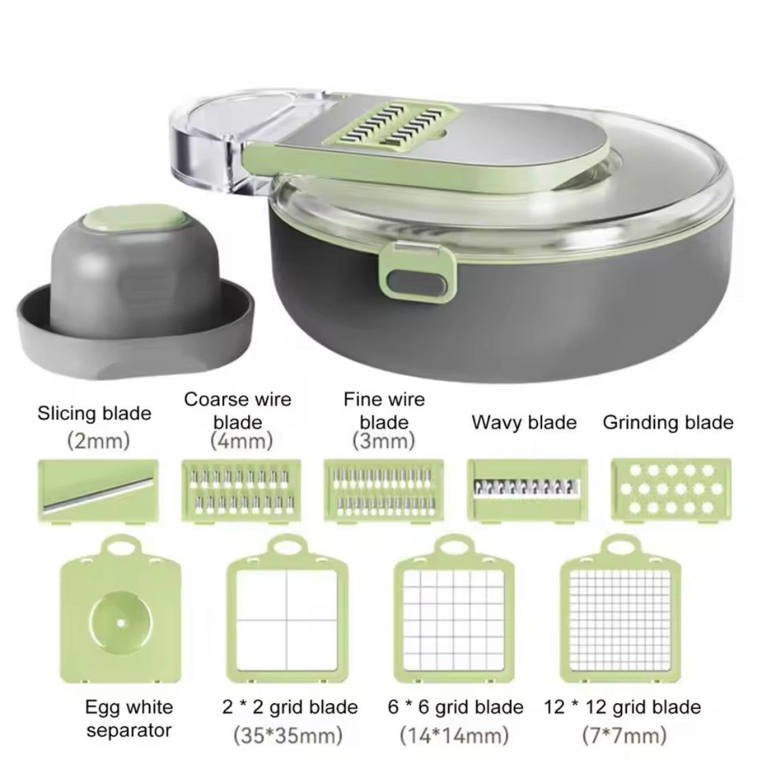 14 In 1 Vegetable Chopper, Draining Vegetable Cutter With Stainless Steel Blades, Manual Hand Food Chopper, Kitchen Gadget