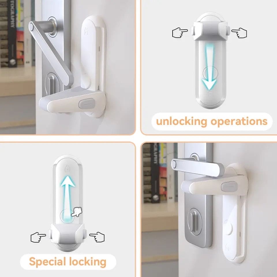 Door Lever Lock, Baby Paradise Door Lock Stopper, Simple Door Security Lock, Childproofing Door Knob Lock, Pet Room Door Handle Lock, Anti Child Opening Device