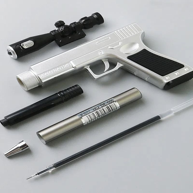 Pistol Shape Gel Pen, Creative Gun Shape Gel Pen Light, ED Weapon Gel Pen, Refill Pen, Stationery School Supplies, Gun Toy Gel Pen, Sniper Rifle Gel Pen for School Student Writing Kids