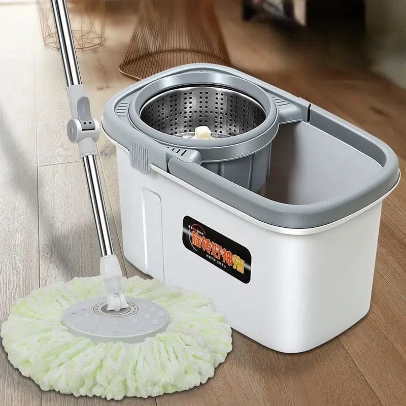 Rectangular Automatic Spin Mop, Hand Free Floor Cleaning Microfiber Mop, Magic Rotating Mop With Bucket, Manual Washing Dual Drive Rotating Mop, Dust Removal Mop Home Kitchen Bathroom Floor Cleaning Mop