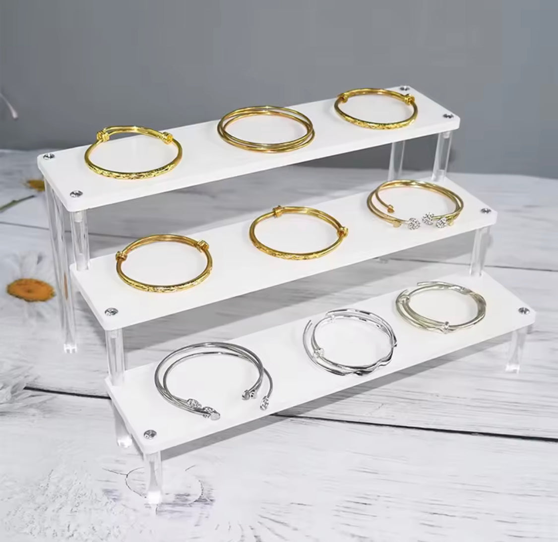3 Tier Clear Acrylic Perfume Display, Multipurpose Perfume Decor Organizer, Tabletop 3 Step Storage Shelf, Desktop Organiser