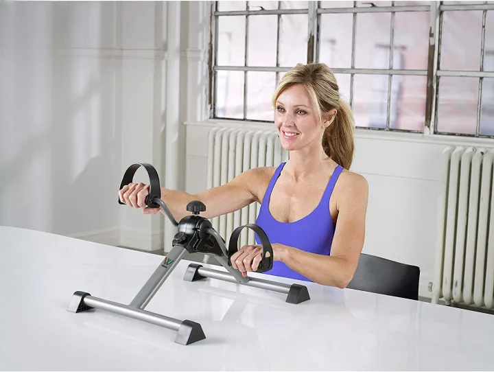 Mini Bike Pedal Exerciser, Arms And Leg Pedal Exerciser With Digital Meter , Mini Exercise Cycle, Home Exercise Machine, Mini Exercise Peddler, Foldable Mini Fitness Cycle