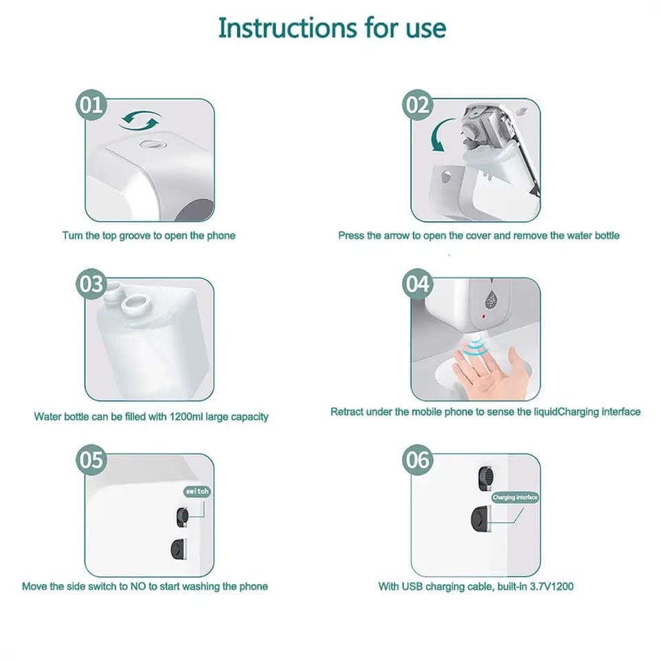 Touchless Soap Dispenser, Automatic Alcohol Sprayer, Motion Sensor Soap Dispenser, Wall Mounted Touchless Soap Dispenser, Auto Induction Foaming Hand Washer, 1200ML Touchless Liquid Spray Dispenser, Smart Sensor Soap Dispenser