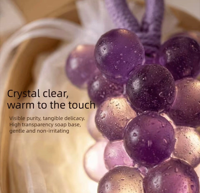 Cute Grape Shaped Hanging Bath Soap, 2 In 1 Hanging Grape Shape Soap With Air Freshener, Grape Scented Hanging Soap, Hanging Grape Freshness Soap