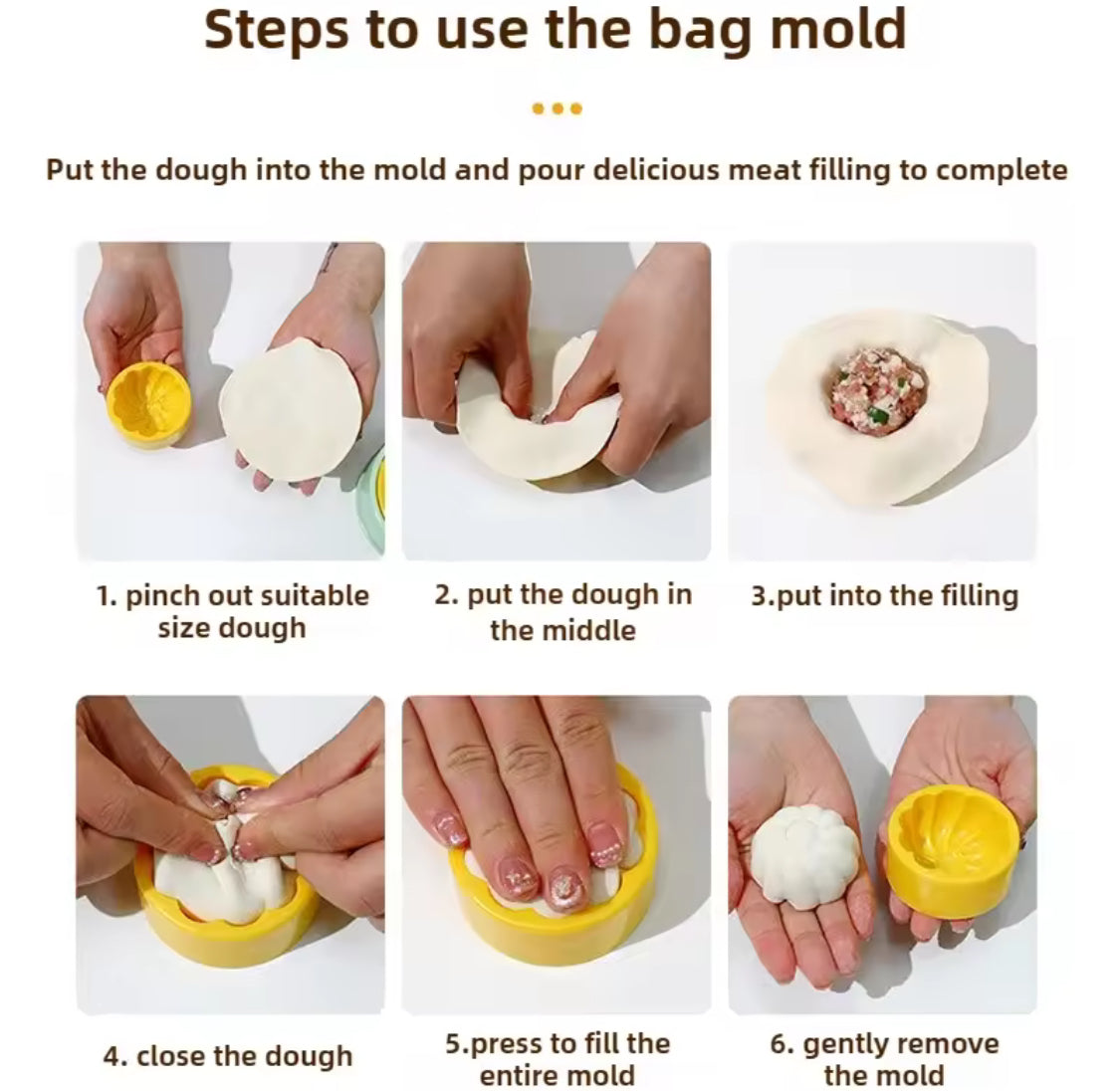 3 In 1 Kitchen Dumpling Mold, Dumpling Maker Mold, Dough Skin Molder Machine, Rolling Dough Dumpling Machine, Manual Tortilla Maker, Dough Pressing Tool, Kitchen Dumpling Making Tool