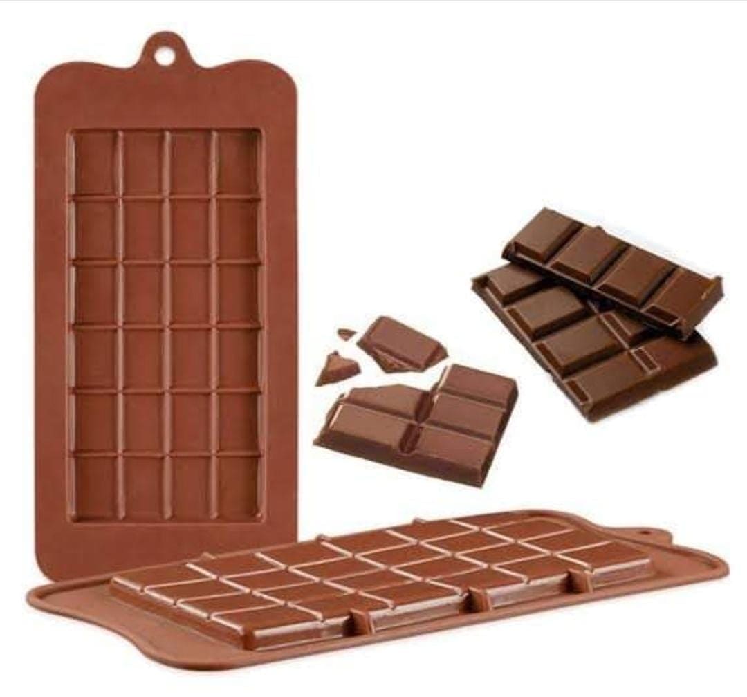 Silicone Cube Bar Mold, 24 Cavity Chocolate Bar Mold, Candy Maker Sugar Mold Bar, Bakeware Kitchen Baking Tool, Block Ice Tray, Non-Stick Reusable Candy and Energy Bar Mold, Cake Decoration Tools