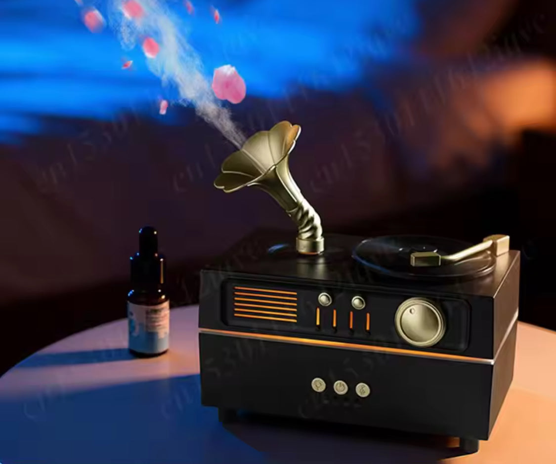Vintage Gramophone Bluetooth Speaker With Humidifier, Retro Gramophone Air Humidifier, Aroma Humidifier, Home Office Air Purifier