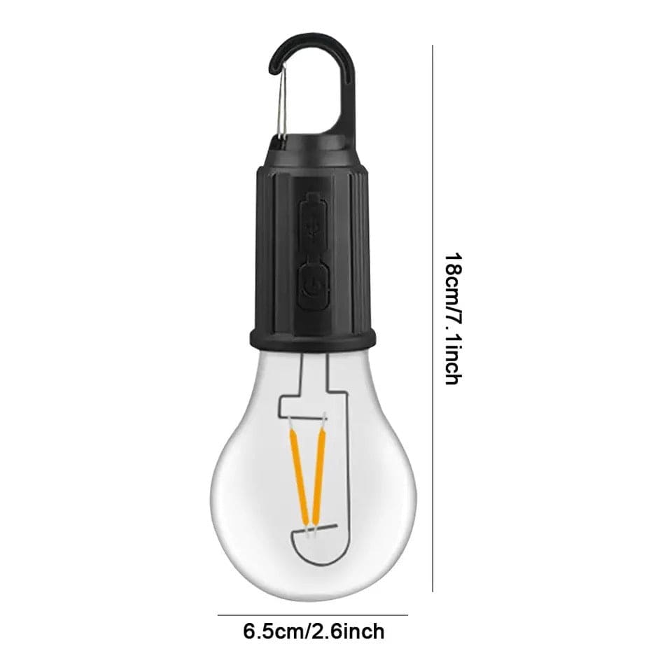 Rechargeable LED Lamp Bulb, Emergency Camping Lights with Clip Hook, Mini Portable Camping Light, Portable Camping Lantern with Hook, Outdoor LED String Bulb, Waterproof Type C Charging Camping Lantern