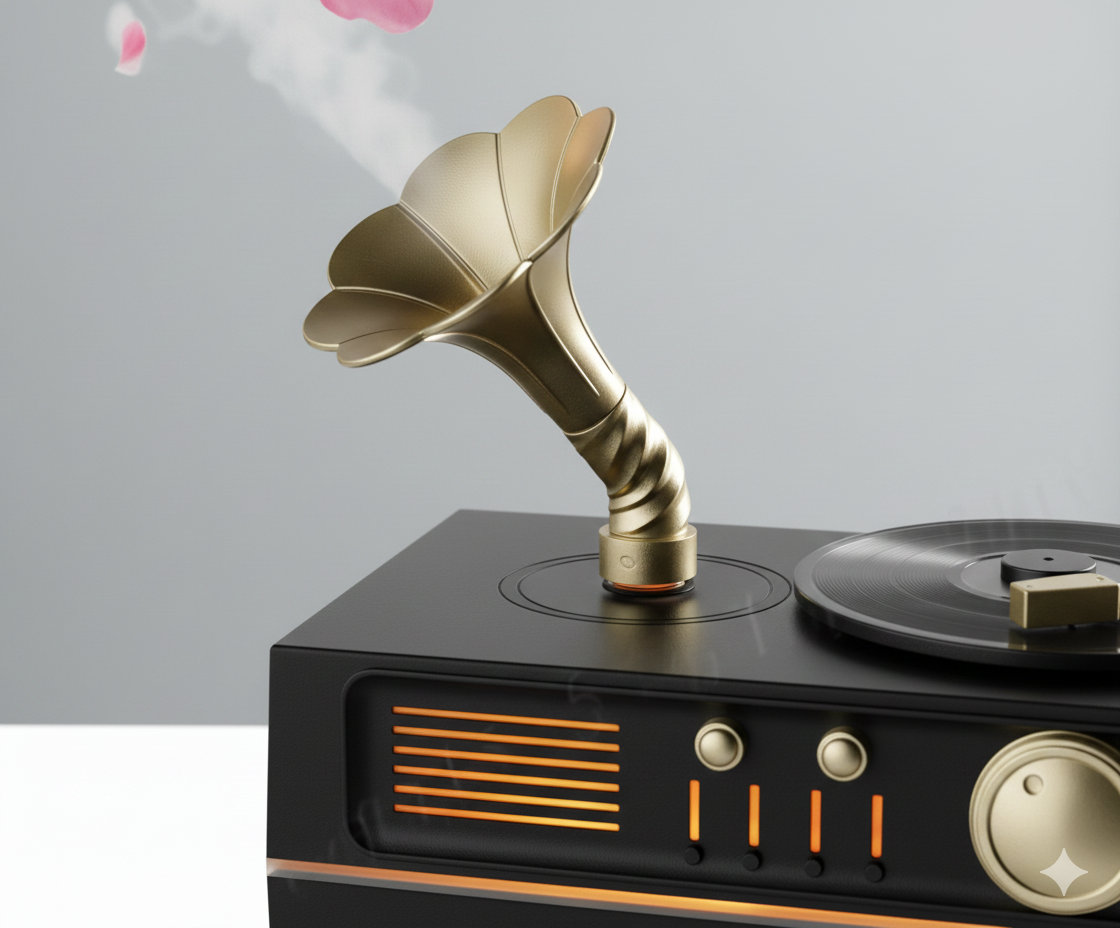 Vintage Gramophone Bluetooth Speaker With Humidifier, Retro Gramophone Air Humidifier, Aroma Humidifier, Home Office Air Purifier