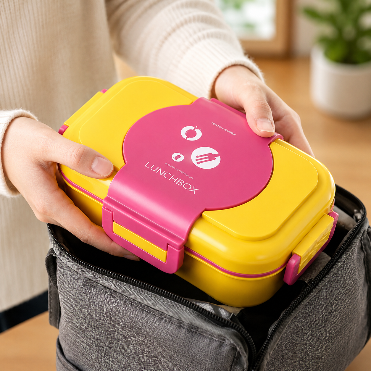 Portable Stainless Steel Food Storage Lunch Box, Healthy Meal Bento Box with Cutlery, Multi Compartment Kids School Lunch Box, Insulated Food Storage