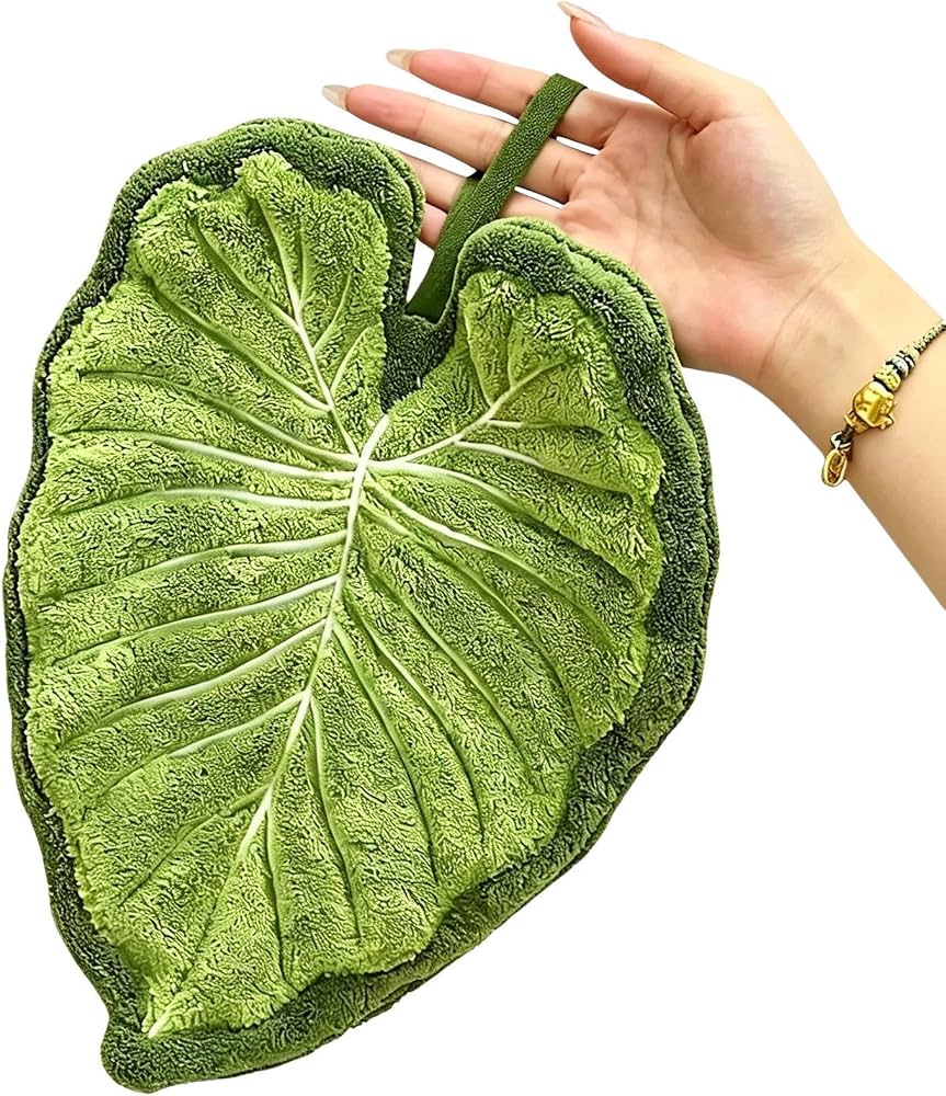 Leaf Shape Kitchen Hand Towel, Leaf Shaped Kitchen Towel, Decorative Leaf Hanging Towel, Thickened Absorbent Towel