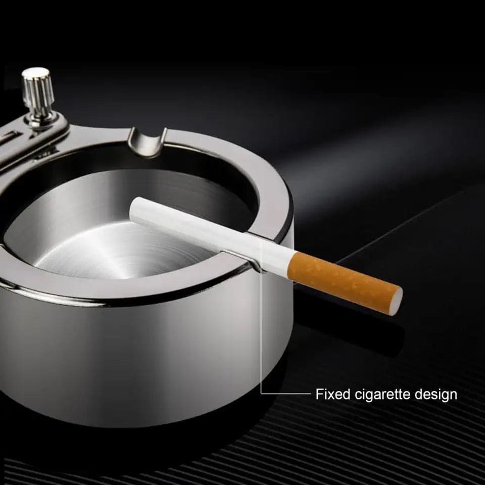 Vintage Metal Ashtray, Car Home Smokeless Storage Holder, Ashtray with Permanent Match Lighter, Multifunctional Torch Lighter, Portable Plated Permanent Match Lighter, Retro Metal Ten Thousand Match Lighter, Modern Tabletop Ashtrays