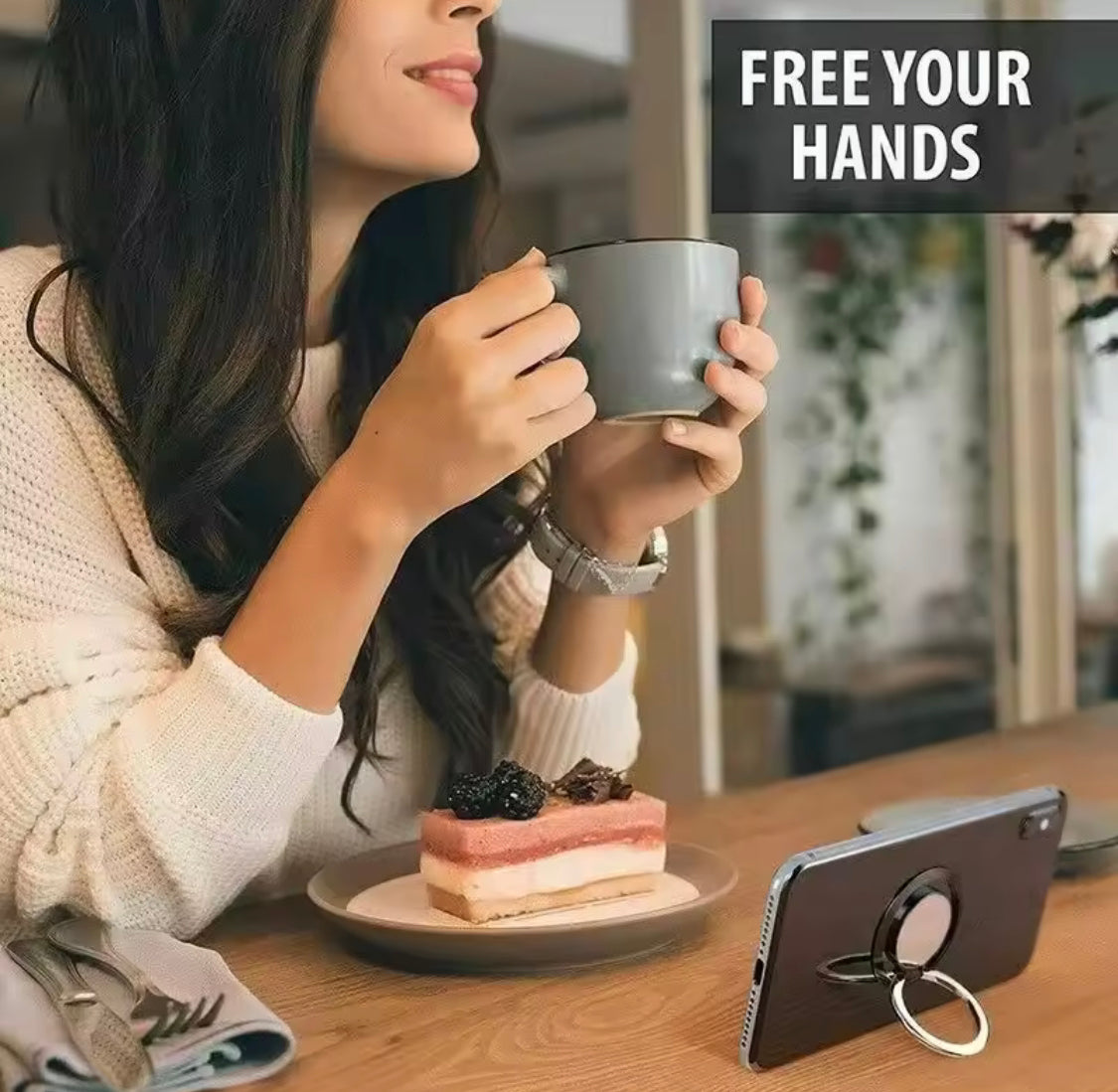 360° Rotating Phone Ring Holder, Portable Mobile Phone Bracket, Universal Compact Phone Stand