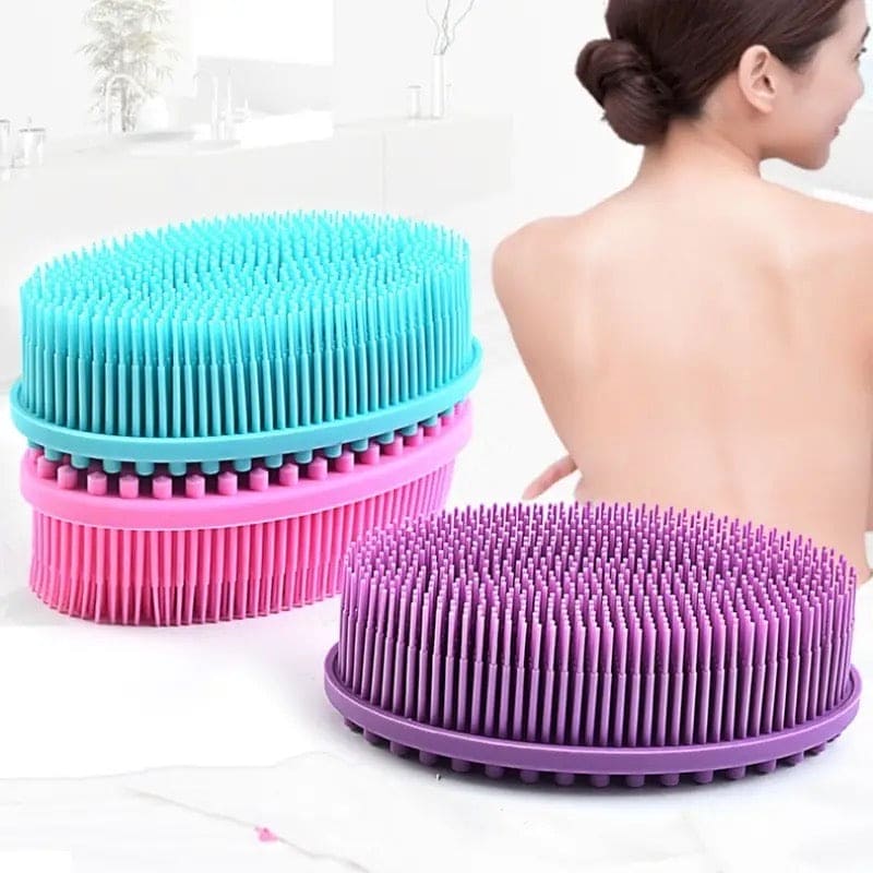 Silicon Baby Shower Brush, Soft Body Bath Wash Brush, Double-Sided Body Brush, Skin Exfoliating Loofah Brush, Shower Bath Body Brush
