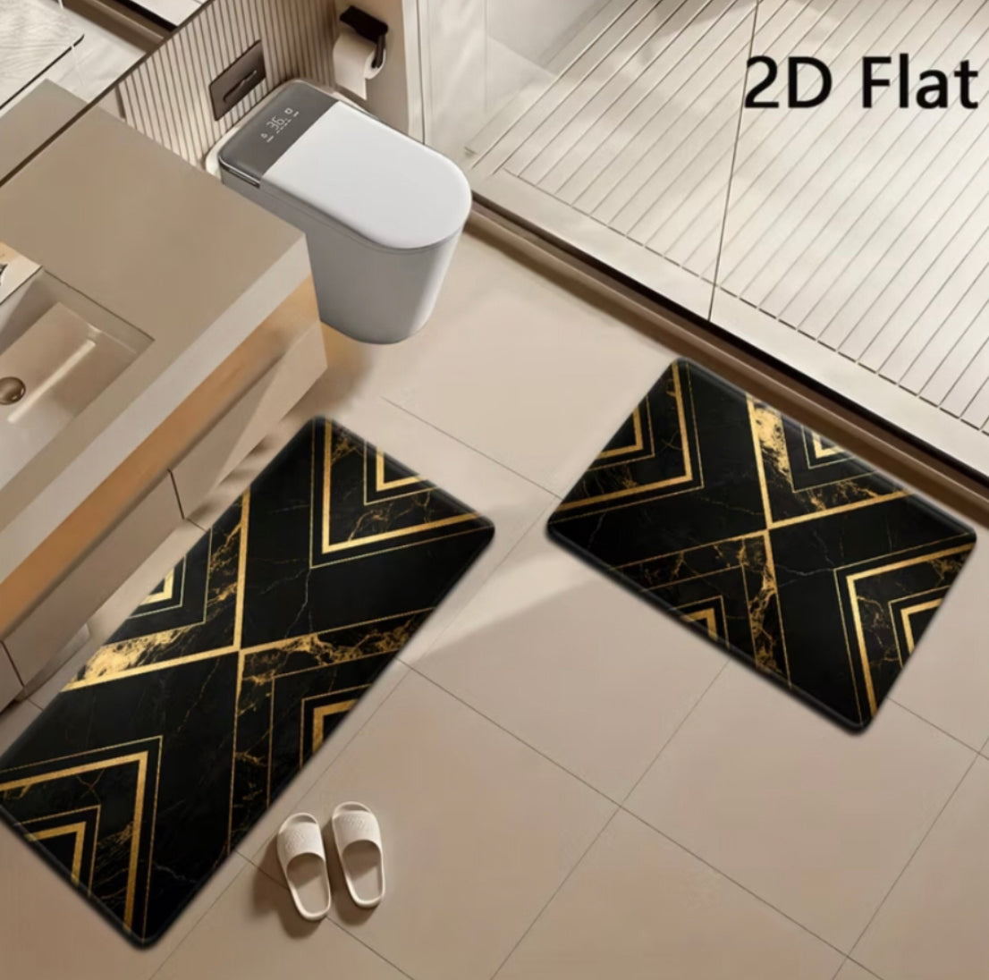 2Pcs Water Absorbent Kitchen Mat, Kitchen Mat Bedroom Long Rug, Anti Slip Floor Mat, Modern Kitchen Mat