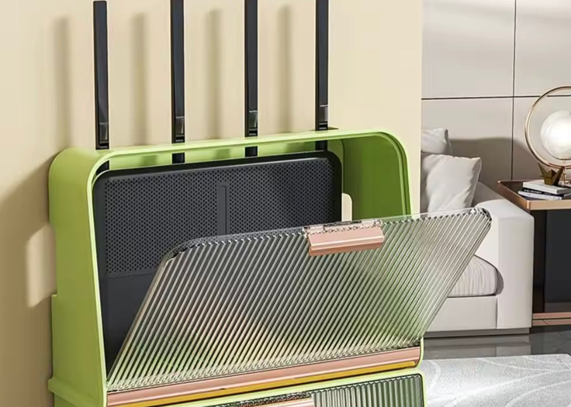 Luxury Wifi Cabinet Storage Box, Wall Mounted Router Storage Box, WiFi Device Storage Rack with Heat Dissipation