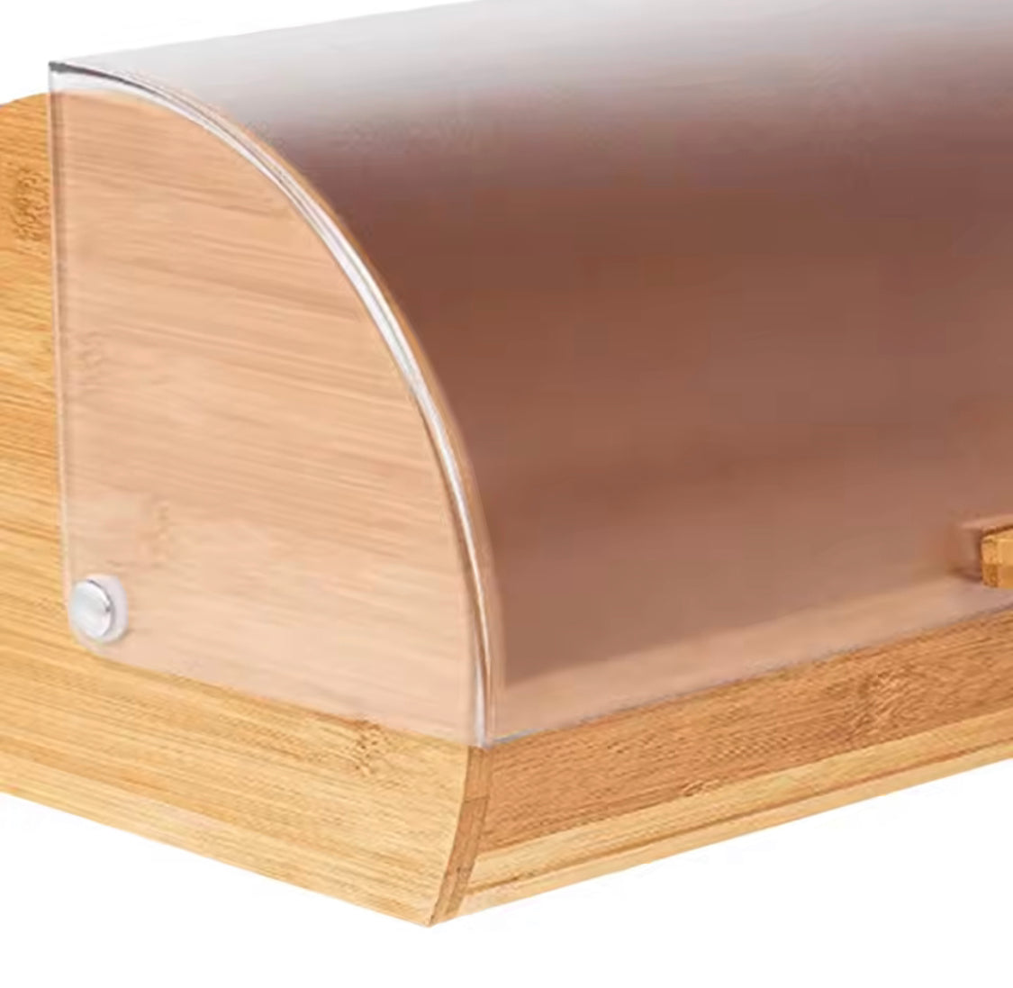 Bamboo Pastry Storage Box With Transparent Cover, Countertop Cookies Muffins Box, Bread Storage Organizer, Bamboos Bread Organizers Box With Clear Lid
