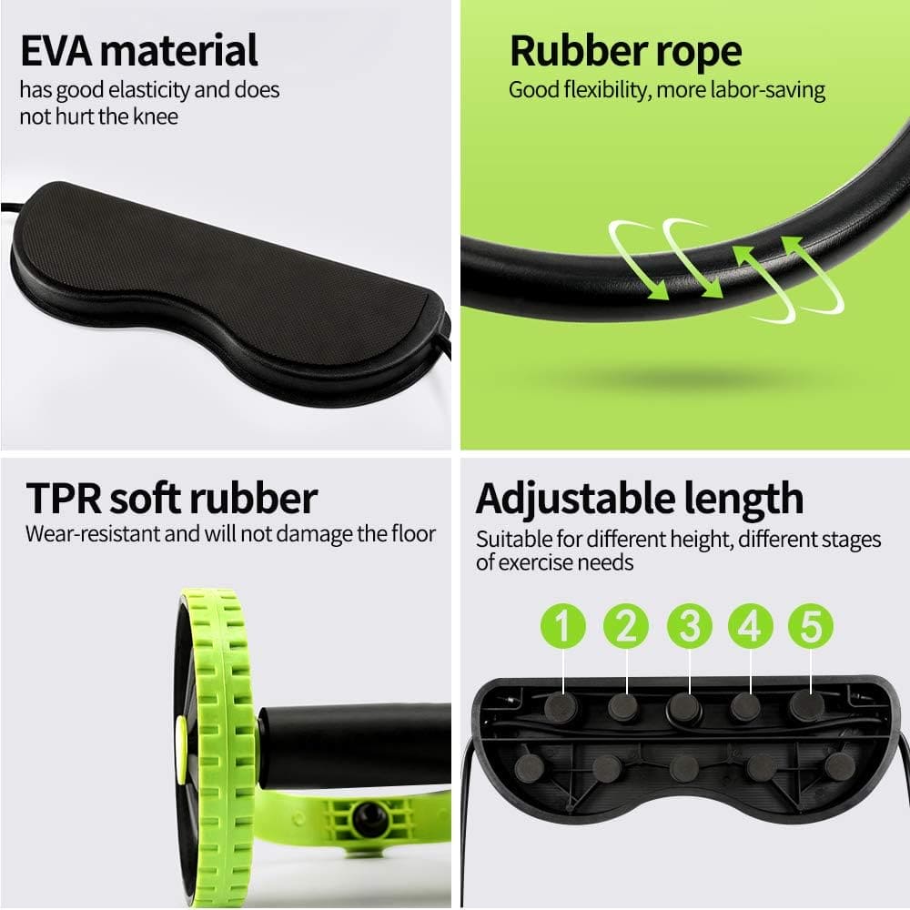 Multifunctional AB Wheel Roller, Core Abdominal Exercise, Multifunctional Home Gym Workout Equipment, Muscle Exercise Fitness Equipment, Pull Rope Resistance Bands Slimming Device, Stretch Elasticity Abdomen Waist Slimming Trainer