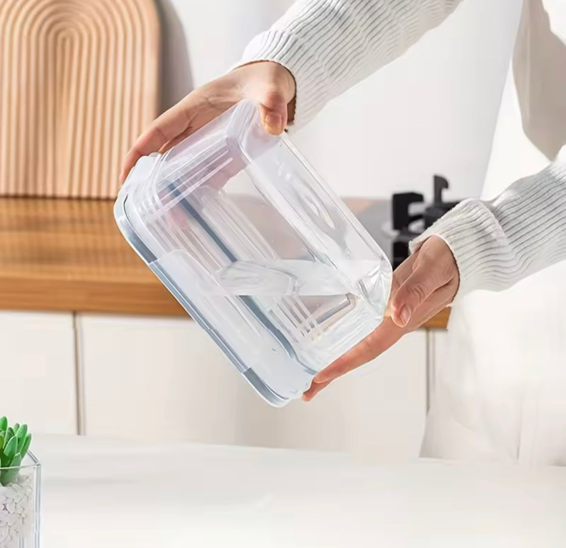 3pcs Refrigerator Organizer Box With Draining Basket, Transparent Refrigerator Food Storage Box, Multi Use Fridge Fruit Vegetable Storage Box