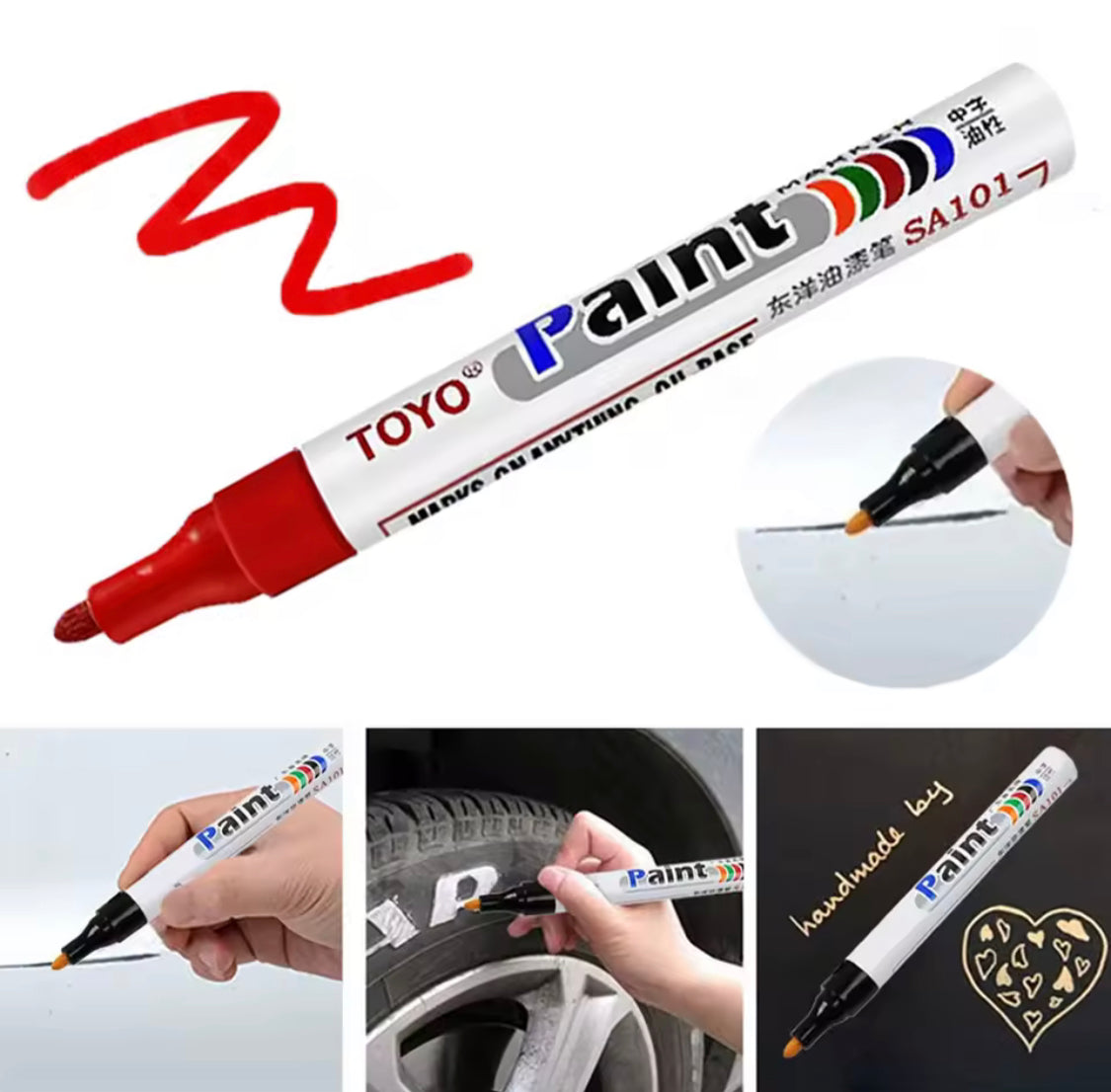 Waterproof Car Scratch Remover, Auto Rubber Tyre Paint Care Pen, Car Vehicle Tyre Paint Marker