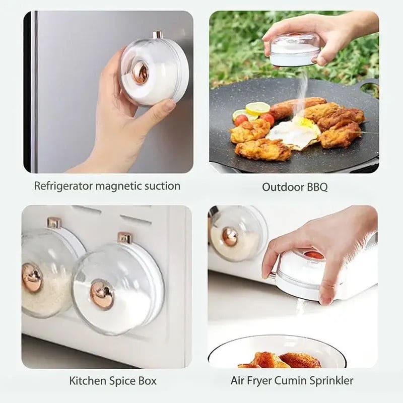 Magnetic Spice Jar, Suction Glass Condiment Bottle, Practical Seasoning Bottle Storage Bottle, Kitchen Salt Shaker Large Capacity Seasoning Box, Refrigerator Wall Hanging Vacuum Rotary Seal Tank, Multipurpose Wall Magnetic Jar