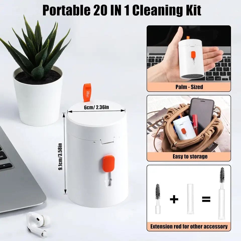 20 In 1 Digital Cleaning Kit, Portable Keyboard Cleaner Kit, Phone Camera Laptop Keyboard Cleaning Tool, Electric Gadget Dust Collector, Multipurpose Device Cleaner