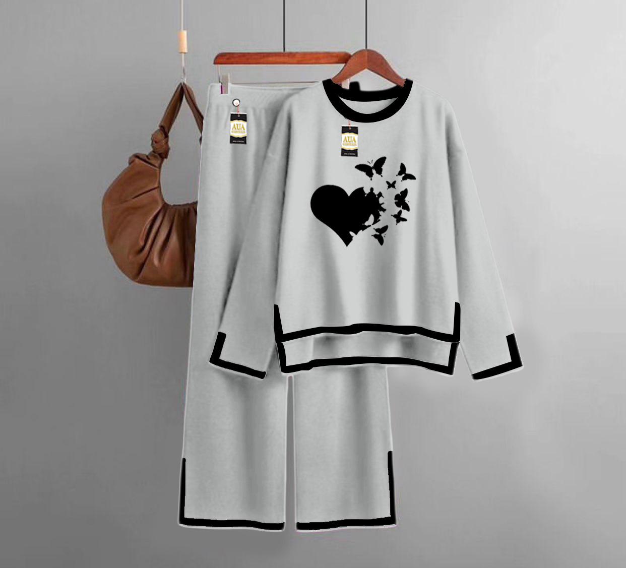 Grey Planet Music With Black Pajama Printed Night Suit main image 1