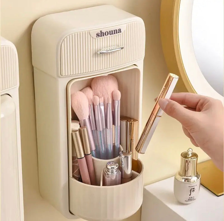 Rotatable Split Storage Box, Beishan Wall Mounted Cosmetic Storage Box, Dust-proof Makeup Organizers