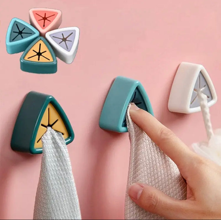Set Of 4 Triangle Towel Holder, Towel Hooks For Kitchen Rags, Wall Mounted Bathroom Organizers