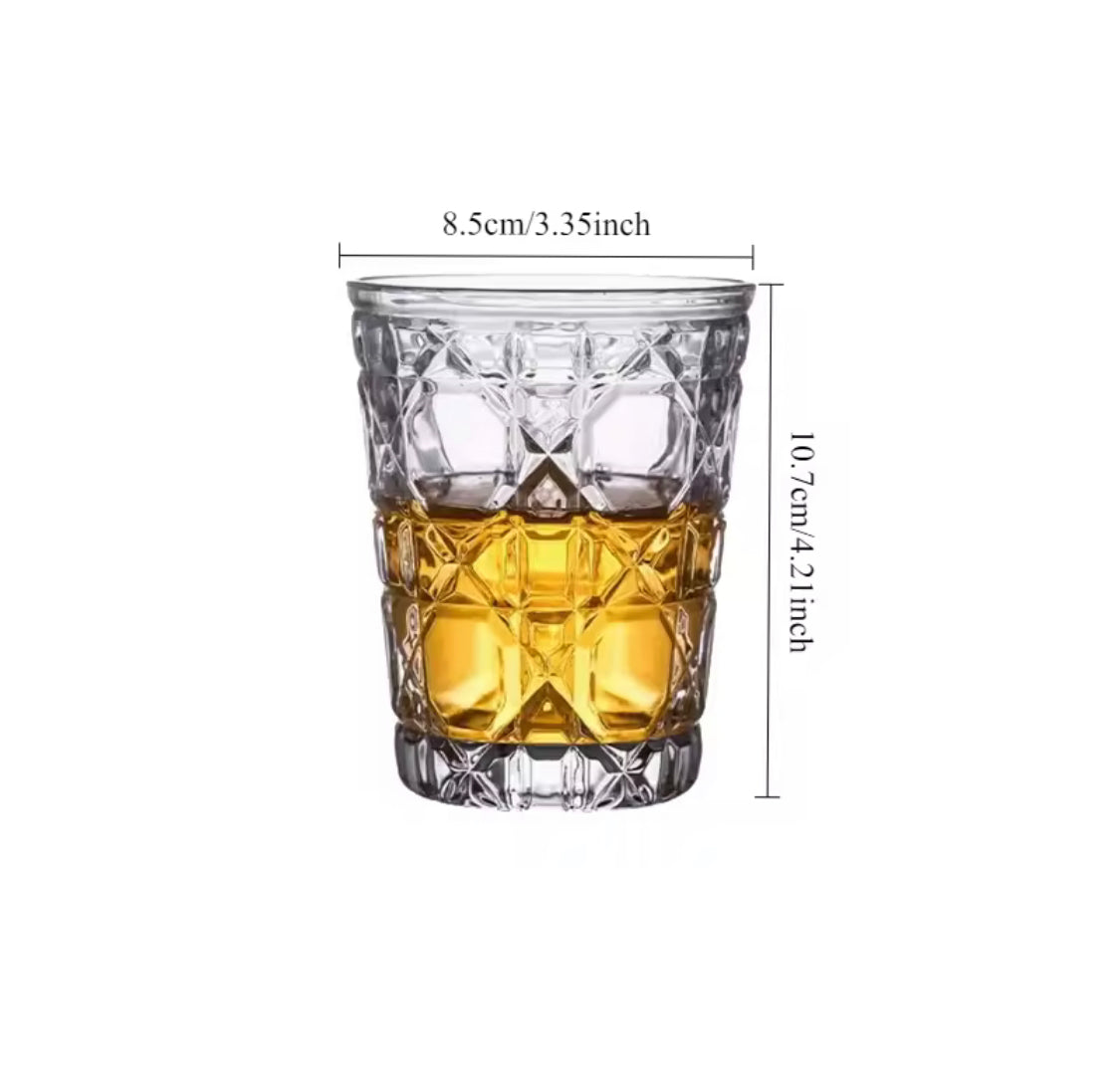 Diamond Patterned Cold Drink Glass, Household Breakfast Milk Cup, Transparent Juice Cold Drink Cups