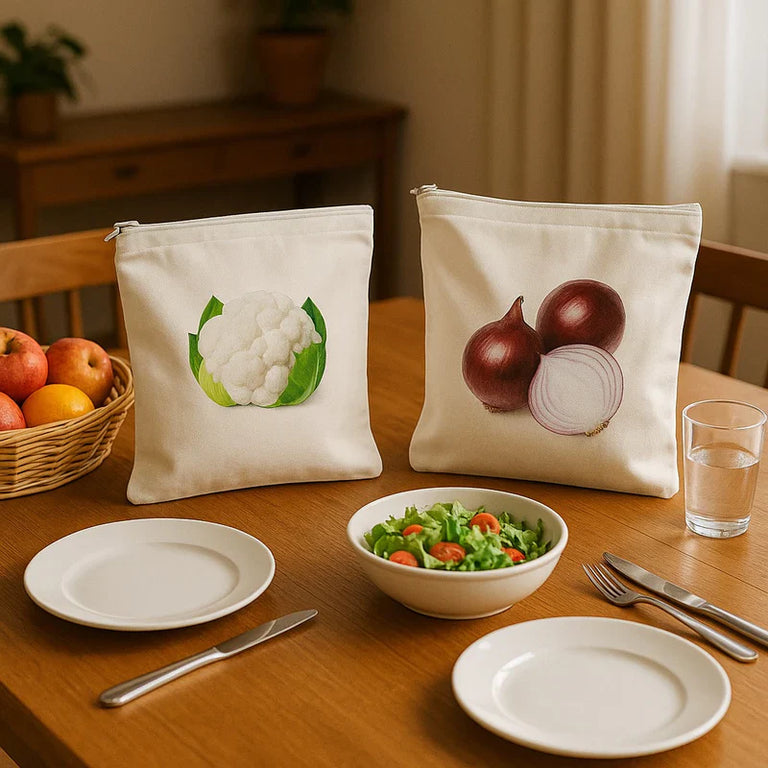 Set of 4 Reusable Vegetable Storage Bag, Food Keeper Bags With Zipper, Smart Veggies Storage Bags, Vegetable Storage Pouches