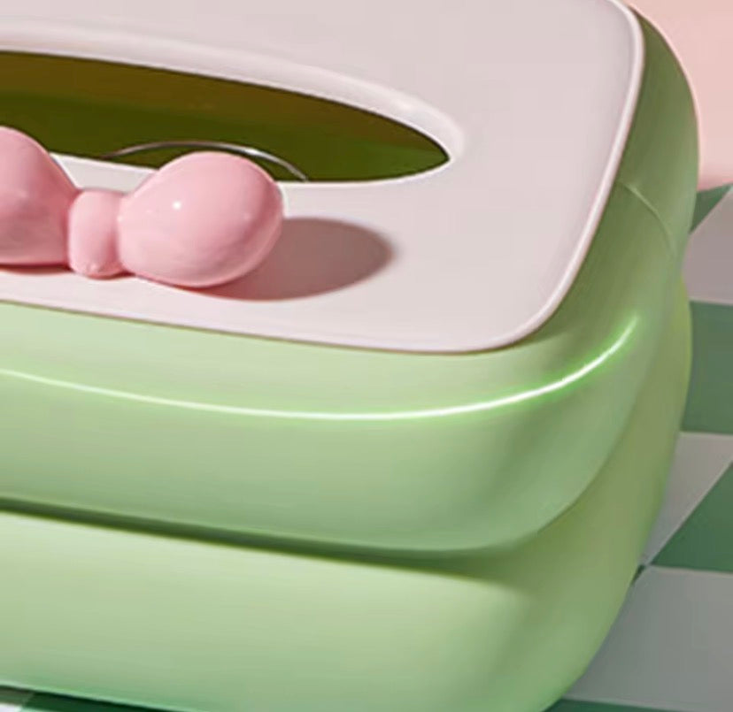 Kawaii Bow Tissue Holder, Candy Colour Tissue Box Cover, Living Room Tissue Dispenser, Home Decor Accessories