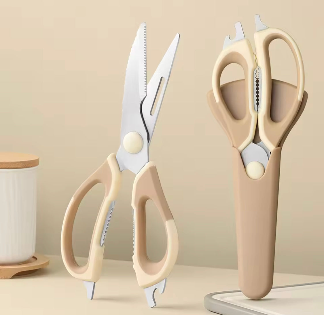 6 In 1 Multifunctional Kitchen Scissors, BBQ Meat Cutting Scissors, Kitchen Food Scissors