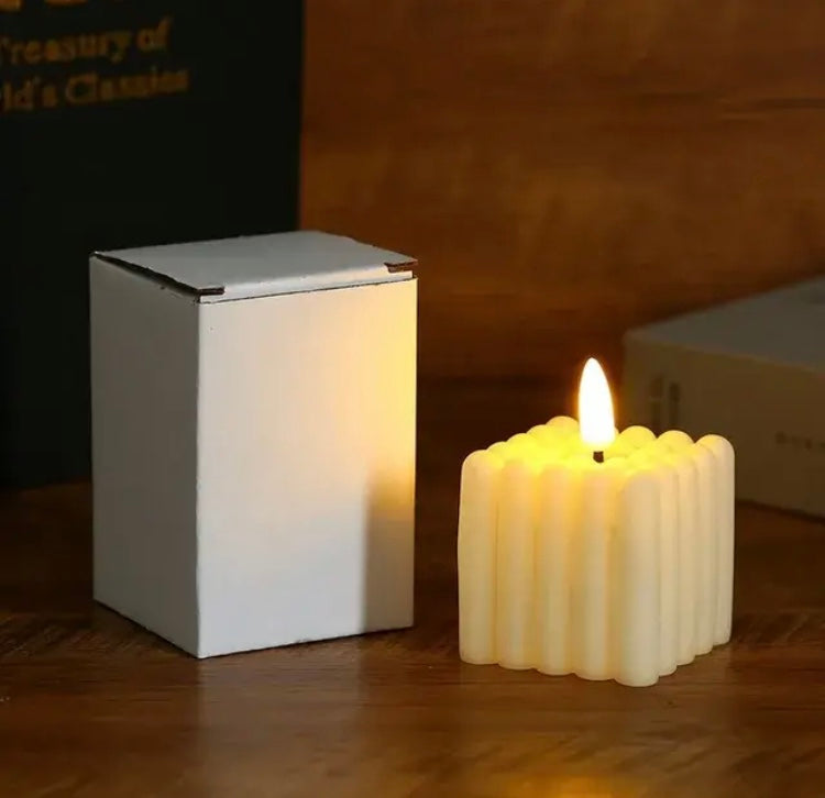 Cute Led Square Shape Candle, Battery Operated Candle, Decorative Night Light Candle