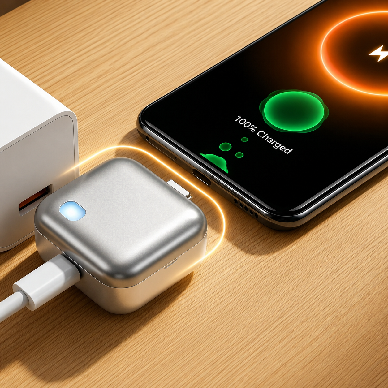 Smart Auto Charging Disconnector, Auto Disconnect Type-C Charging Connector, Auto Power Cutoff Adapter, Smart Charging Safety Connector
