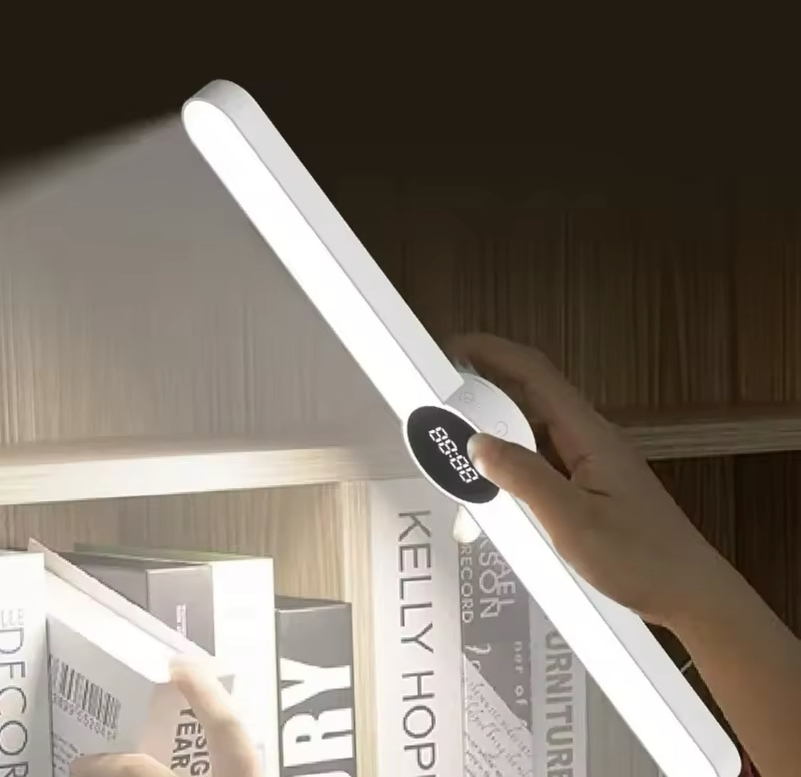 Rechargeable LED Desk Lamp, Magnetic Stepless Hanging Clock Table Lamp, Cabinet Closet Bedroom Desk Night Light