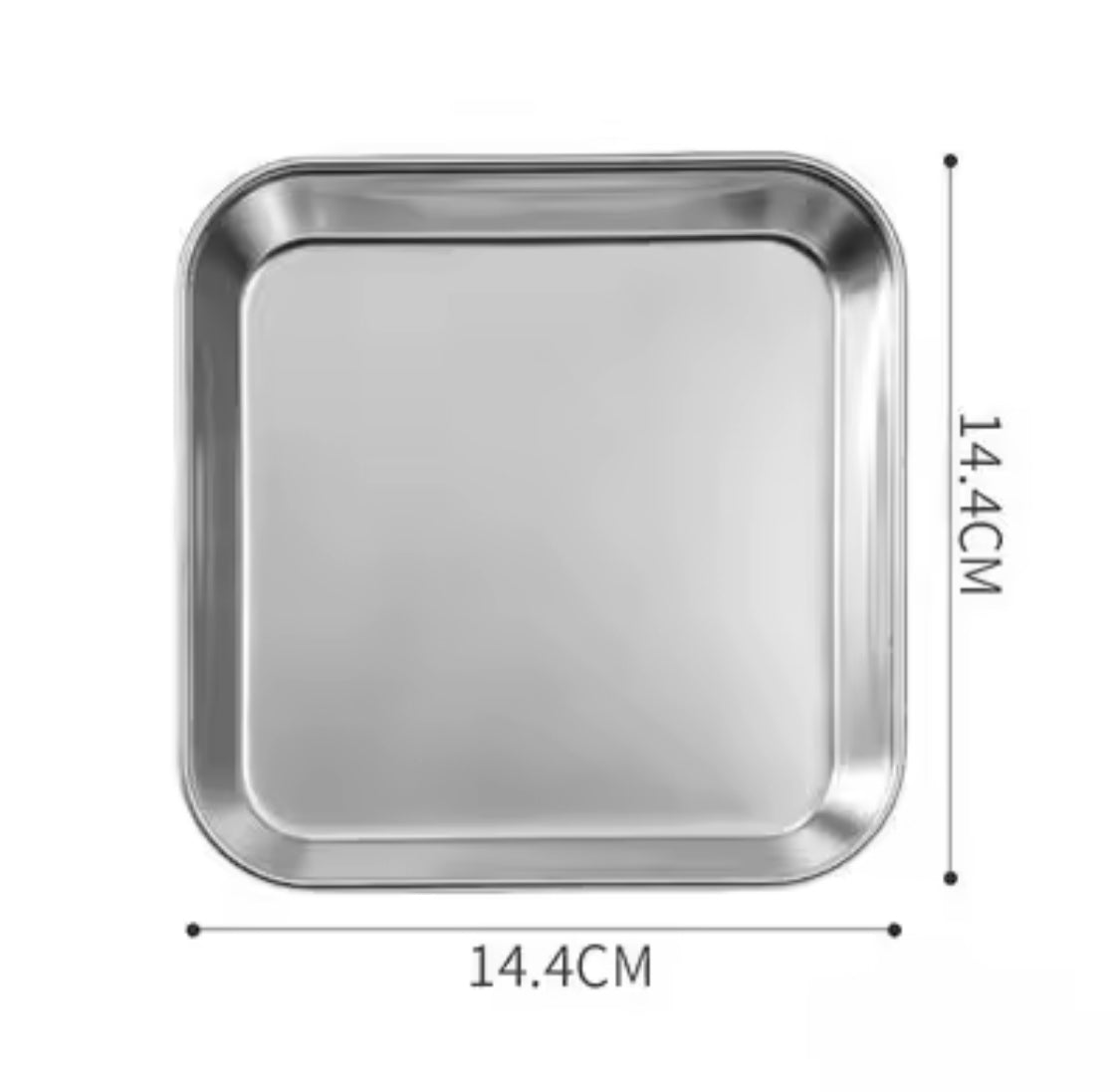 Luxury Square Stainless Steel Serving Tray, Snack Dish Serving Plate, Multipurpose Food Plate