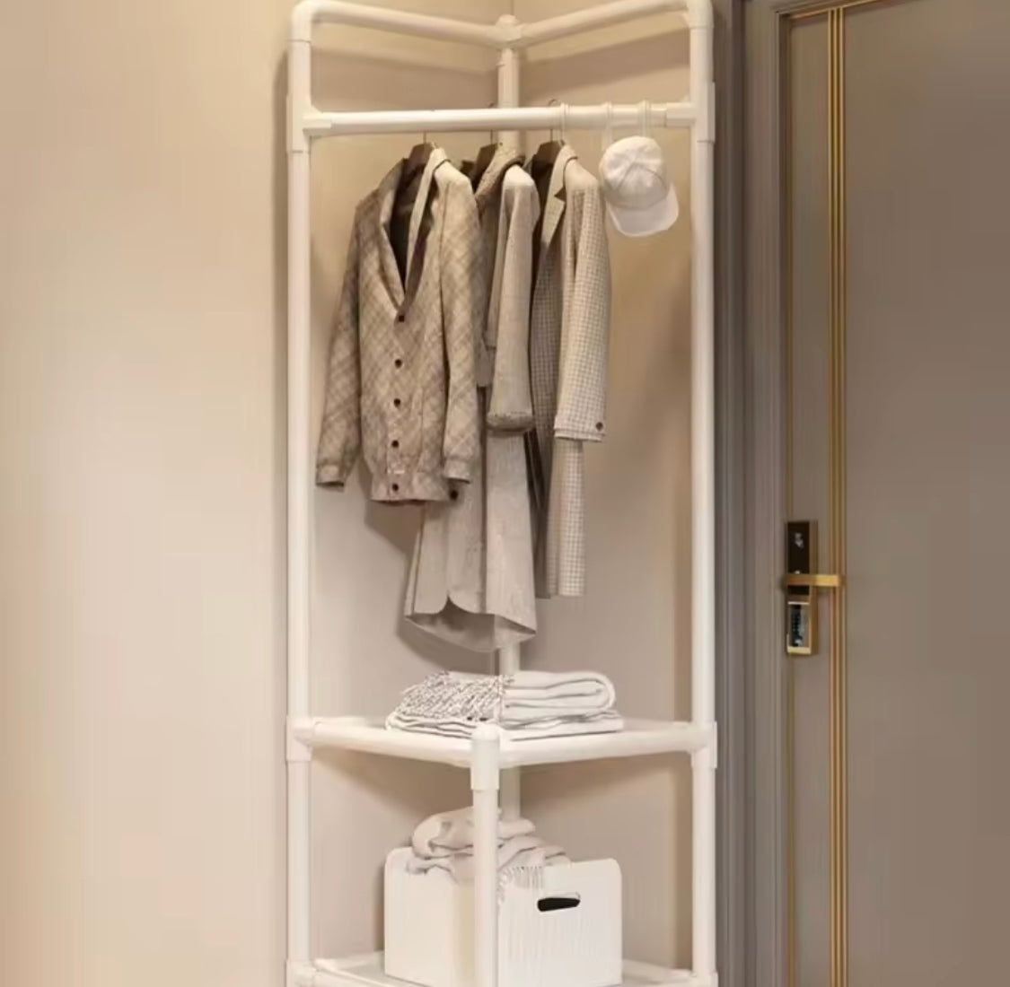 Multilayer Bedrooms Corner Clothes Rack, Simple Clothes Coat Racks, Living Room Organizer Shelf