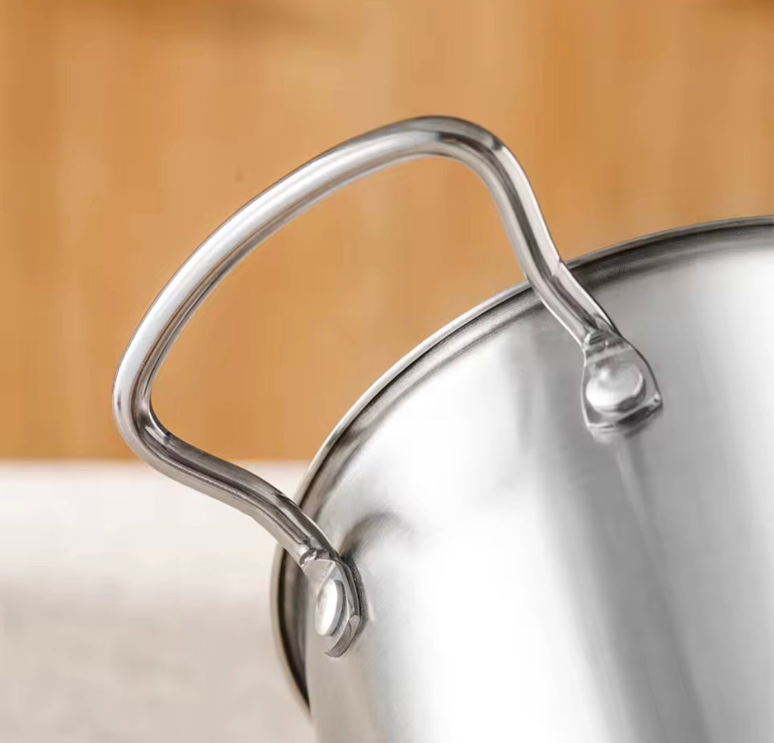 3.5L Deep Fryer Pot With Glass Lid, Stainless Steel Frying Pot With Mesh Steamer Basket, Kitchen Tools