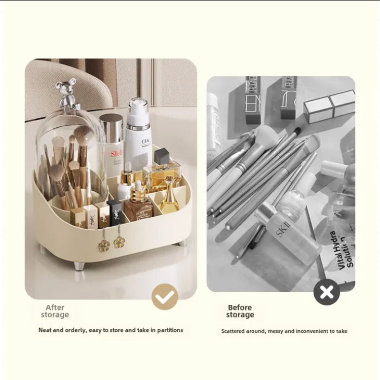 Multifunctional Makeup Storage Box, Large Capacity Desk Organizer Cosmetics Brushes, Makeup Organizer Durable Space Saving