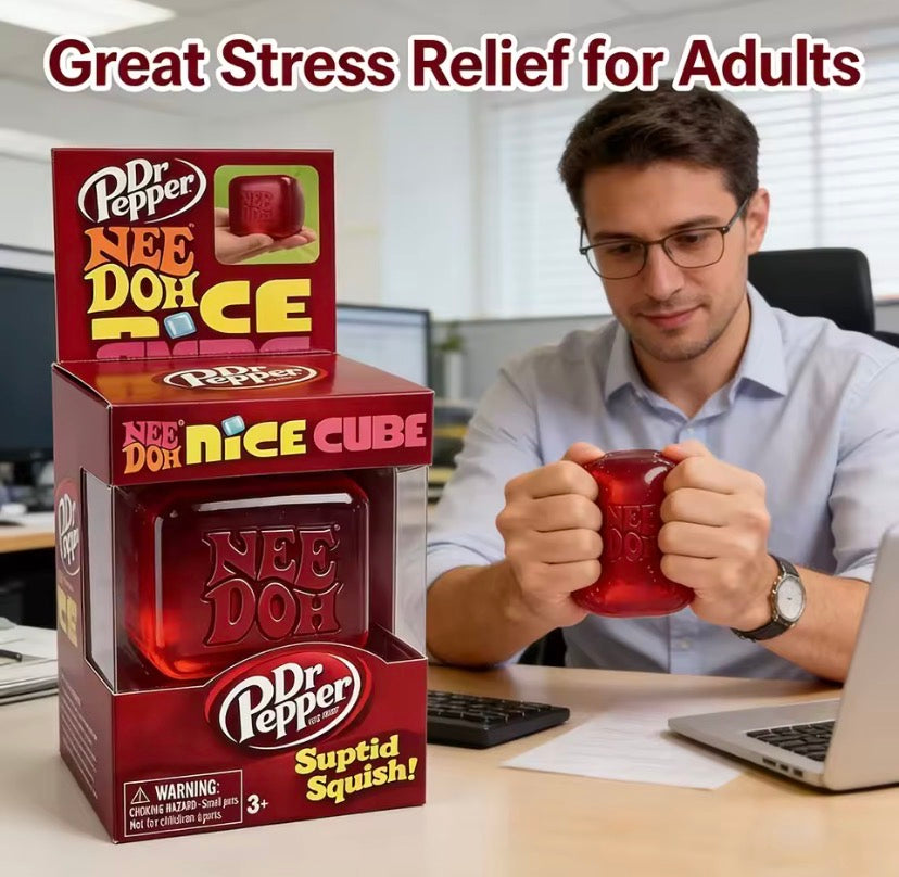 NeeDoh Nice Cube Squishy Toy, Stress Relief Squishy Toy, Kids Squeeze Cube Fidget Toy, Soft Squeeze Stress Relief Cube