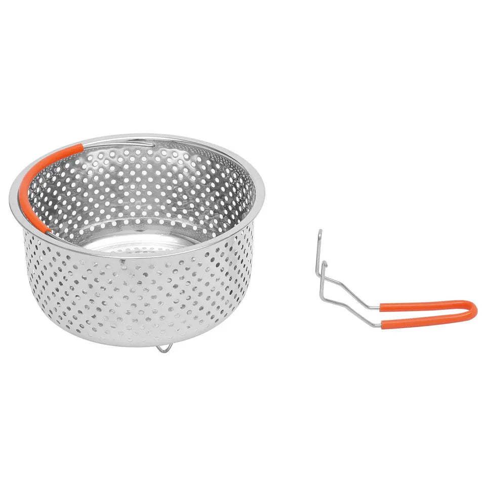 Stainless Steel Cooking Steamer With Handle, Kitchen Pot Pressure Cooker, Anti-scald Steamer Basket, Multifunctional Fruit Vegetable Washing Basket, Deep Fryer Pot Strainer