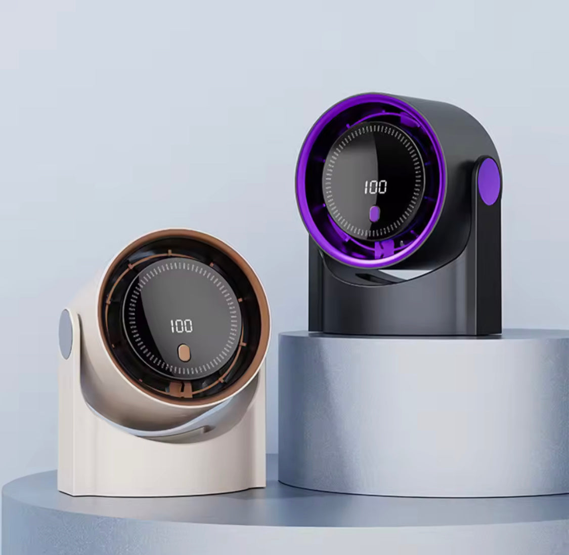 Rechargeable Desk Fan with Digital Display, Wall Mounted Air Conditioner Table Fan, Multifunction Bladeless Fan