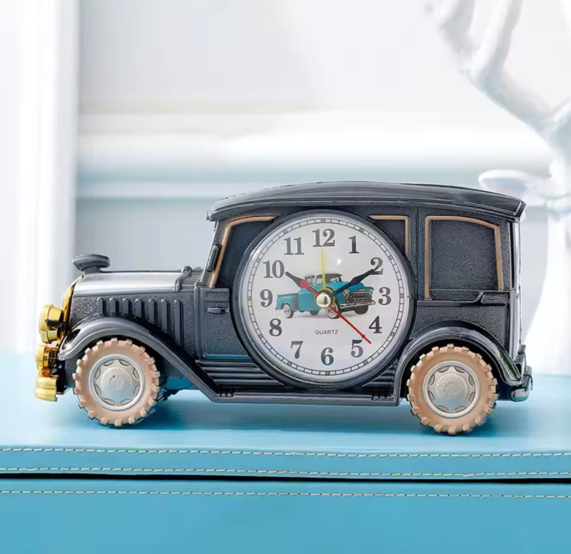 Retro Nostalgic Car Alarm Clock, Antique Engine Design Table Desk Decor, Antique Unique Classic Car Bedside Clock, Nostalgic Child Alarm Clock, Desktop Decor