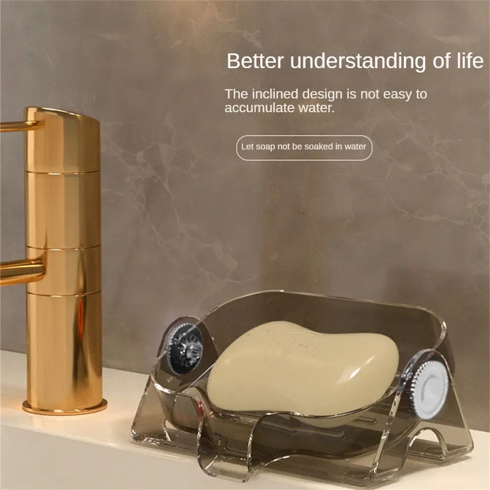 Shower Soap Holder, Adjustable Drain Soap Dish Holder, Self Emptying Soap Tray, Sink Waterfall Soap Dish, Self-draining Soap Saver Stand For Shower Bathroom Kitchen