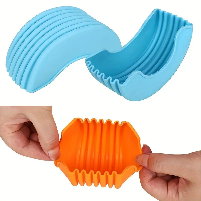Hamburger Holder, Reusable Sandwiches Holder, Burger Buddy Clip Rack, Food Grade Silicone Burger Rack, Expandable Adjustable Burger Holder, Silicone Hamburger Clip, Anti Drop Hamburger Box, Washable Telescopic Hamburger Holder